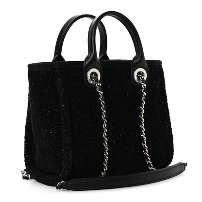 Chanel Lurex Canvas Mini Deauville Tote Black 3 of 12
