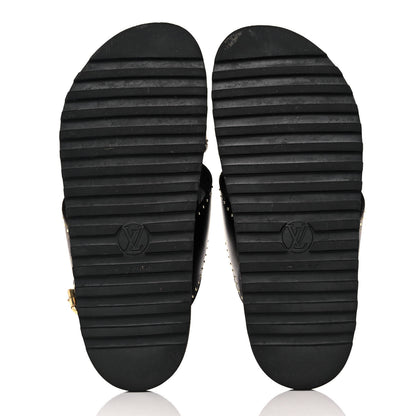 Louis Vuitton Monogram Paseo Flat Comfort Sandals 38 Black 5 of 8