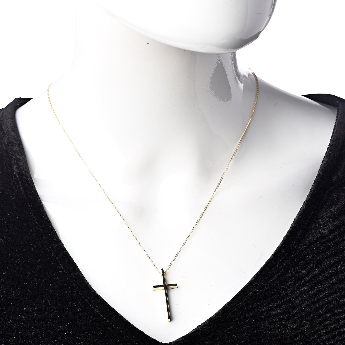 18K Yellow Gold Metro Cross Pendant Necklace