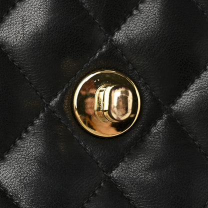 Chanel Lambskin Quilted Medium Double Flap Black 14 of 16