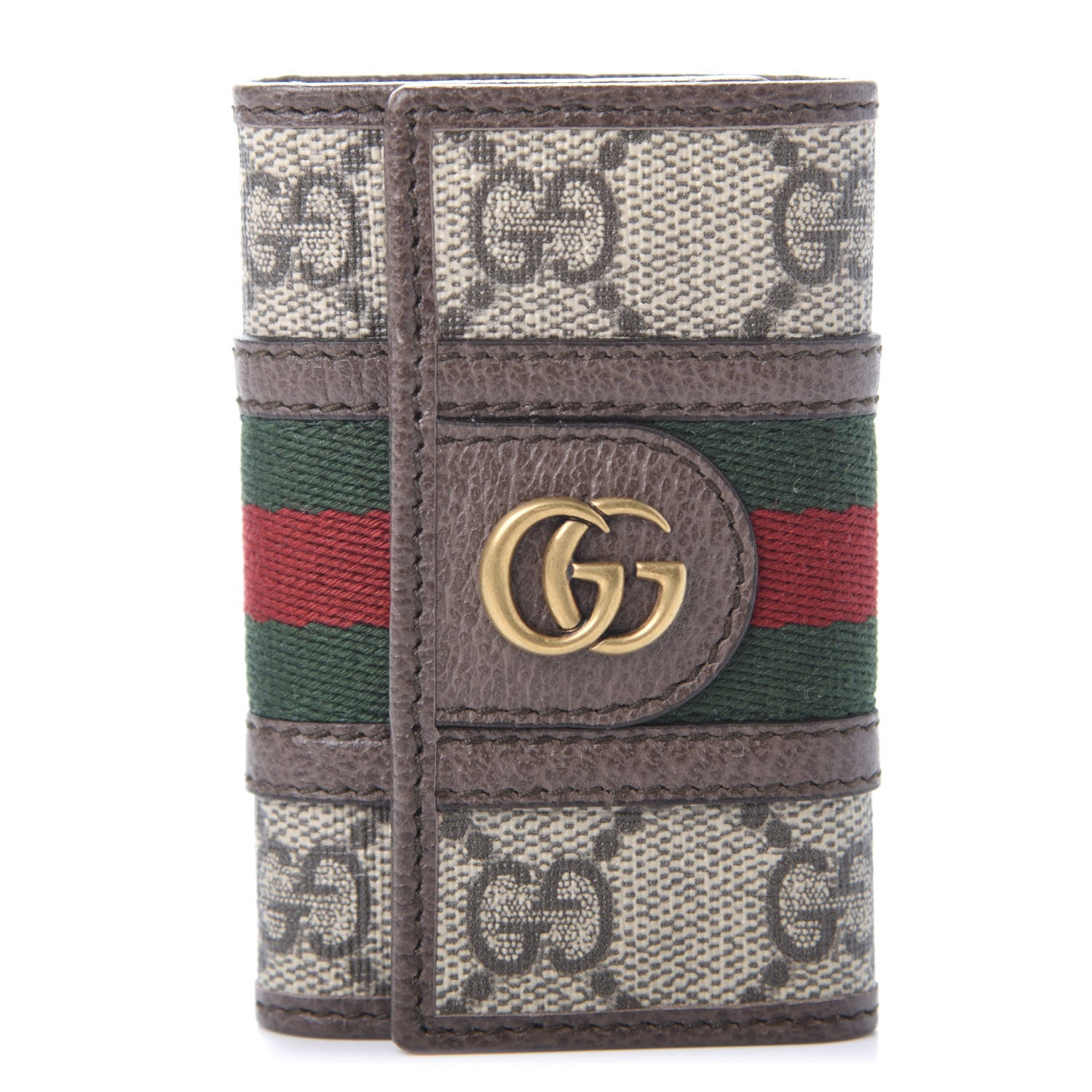 Gucci GG Supreme Monogram Web Ophidia 6 Key Holder Case Beige New Acero 1 of 9