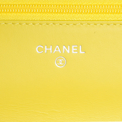 Chanel Caviar Timeless CC Wallet on Chain WOC Yellow 8 of 11