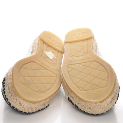 Chanel Fabric CC Espadrilles 37 Silver Black 5 of 10