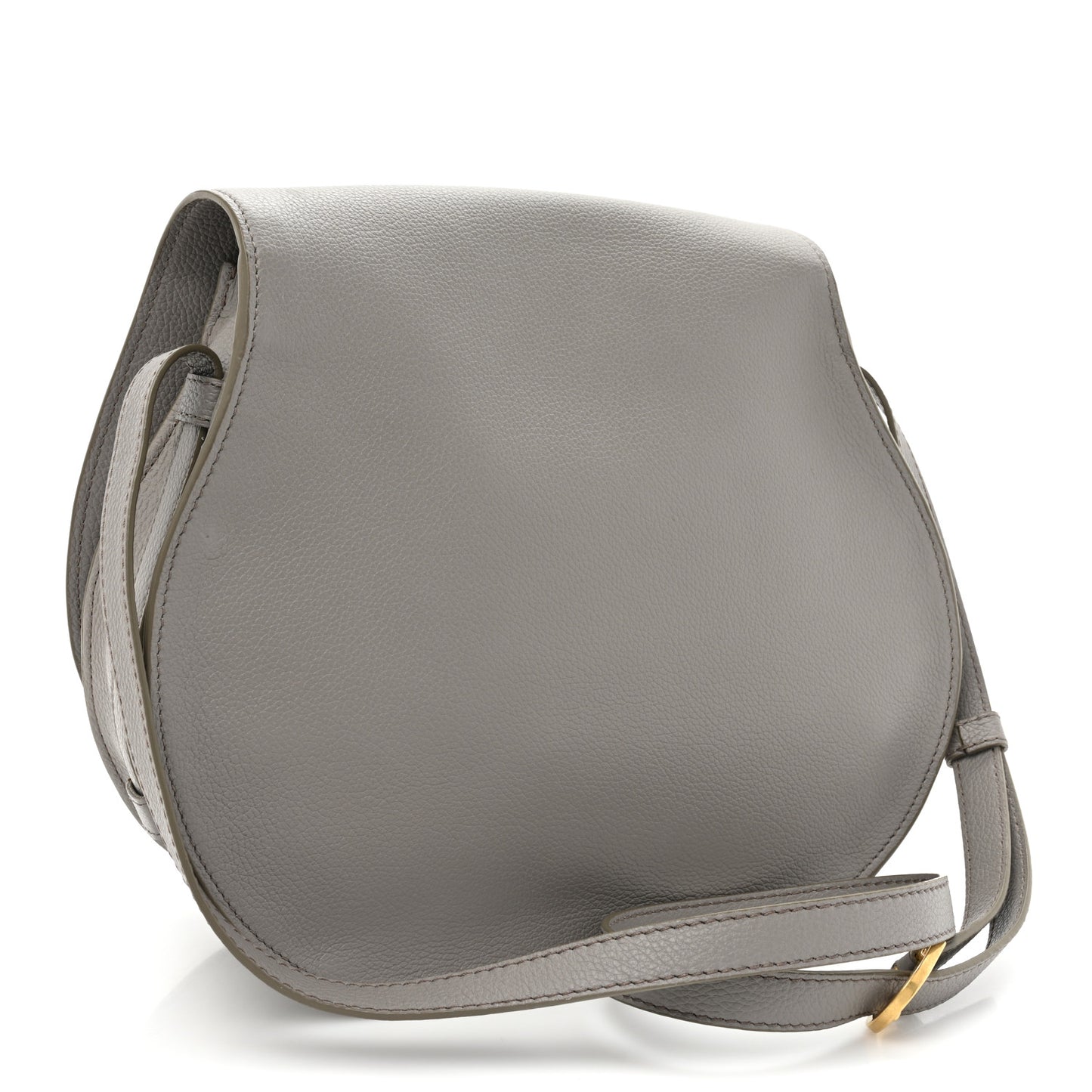 Calfskin Medium Marcie Round Crossbody Bag Cashmere Grey