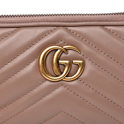 Gucci Calfskin Matelasse Mini GG Marmont Chain Crossbody Bag Porcelain Rose 11 of 14