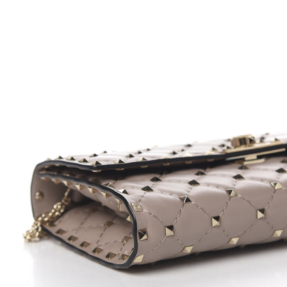 Valentino Garavani Lambskin Rockstud Spike Wallet on Chain Poudre 8 of 10