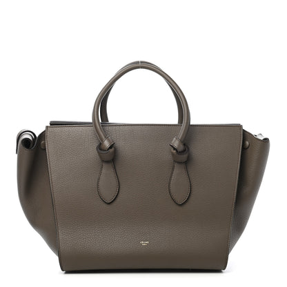 Celine Crisped Calfskin Small Tie Knot Tote Dark Khaki 3 of 9