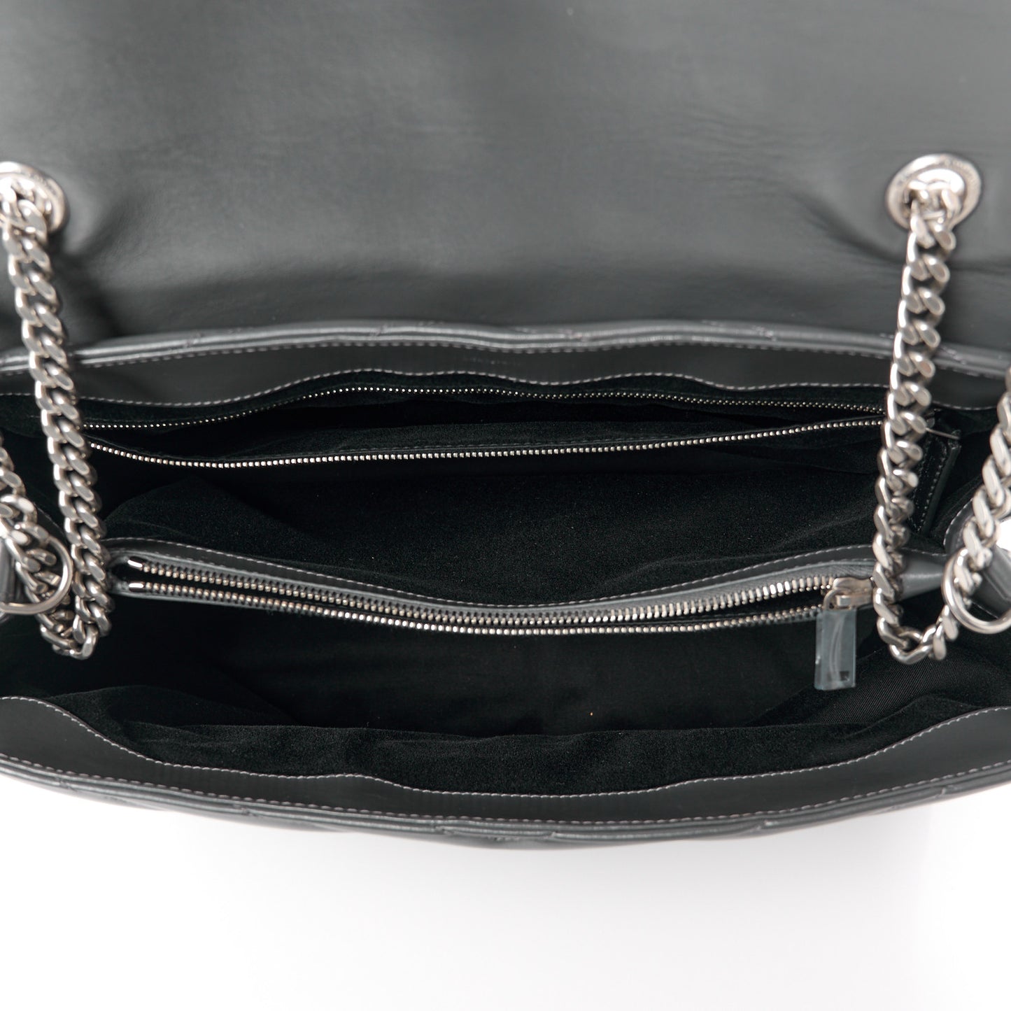 Calfskin Y Quilted Monogram Large Loulou Chain Satchel Earth
