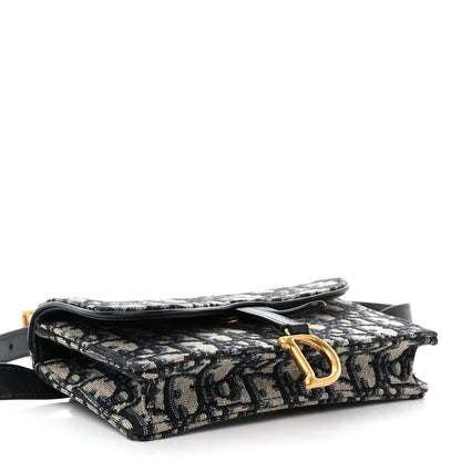 Christian Dior Oblique Saddle Belt Bag Blue 4 of 13