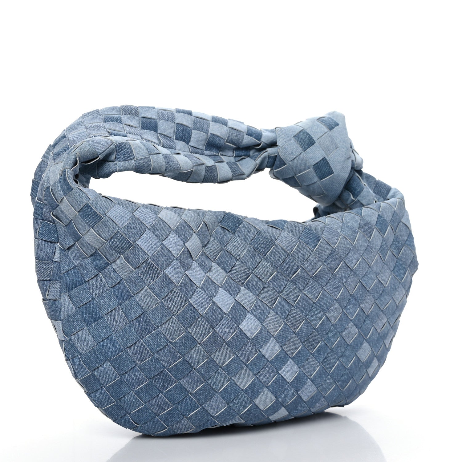 Bottega Veneta Nappa Denim Effect Intrecciato Teen Jodie Hobo Denim 3 of 8