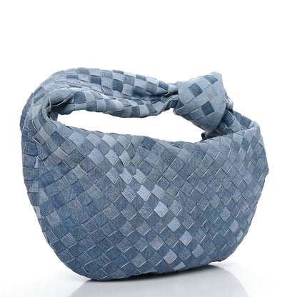Bottega Veneta Nappa Denim Effect Intrecciato Teen Jodie Hobo Denim 3 of 8