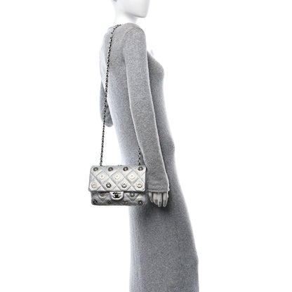 Chanel Perforated Metallic Lambskin Small CC Medals Flap Silver 3 of 11