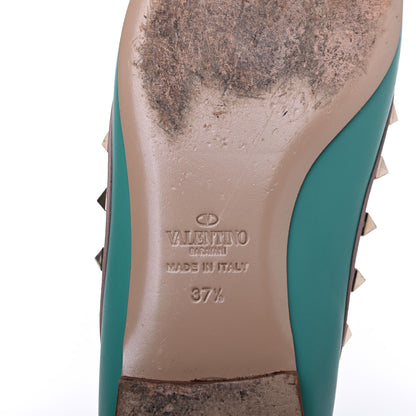 Valentino Garavani Calfskin Nappa Rockstud Ballerina Flats 37.5 Colibri Poudre 6 of 17