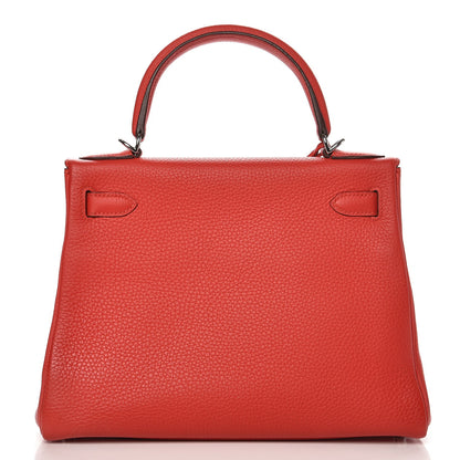Hermes Taurillon Clemence Kelly Retourne 28 Rouge Tomate 25 of 37
