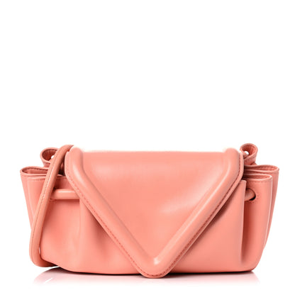 Bottega Veneta Lambskin Small Beak Triangle Flap Shoulder Bag Peachy Silver 1 of 8