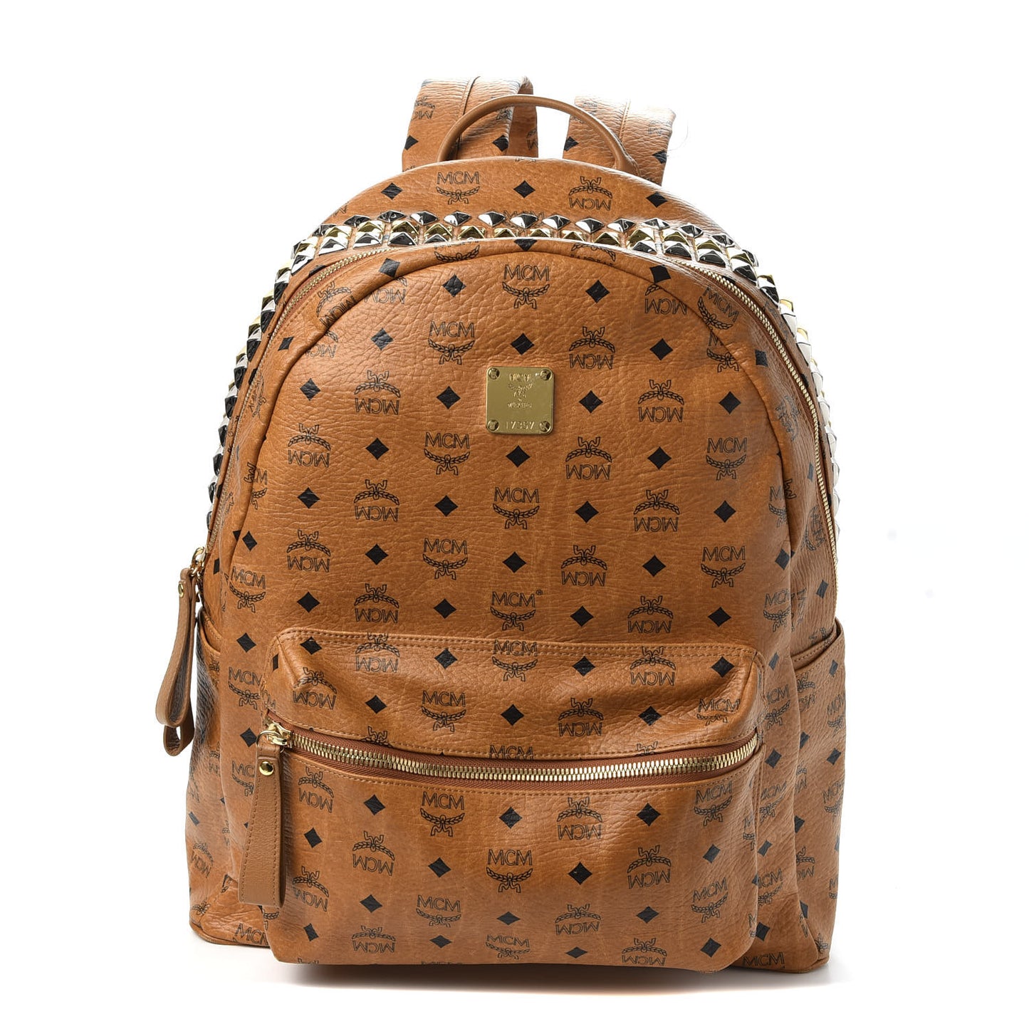 Visetos Crown Stud Large Stark Backpack Cognac
