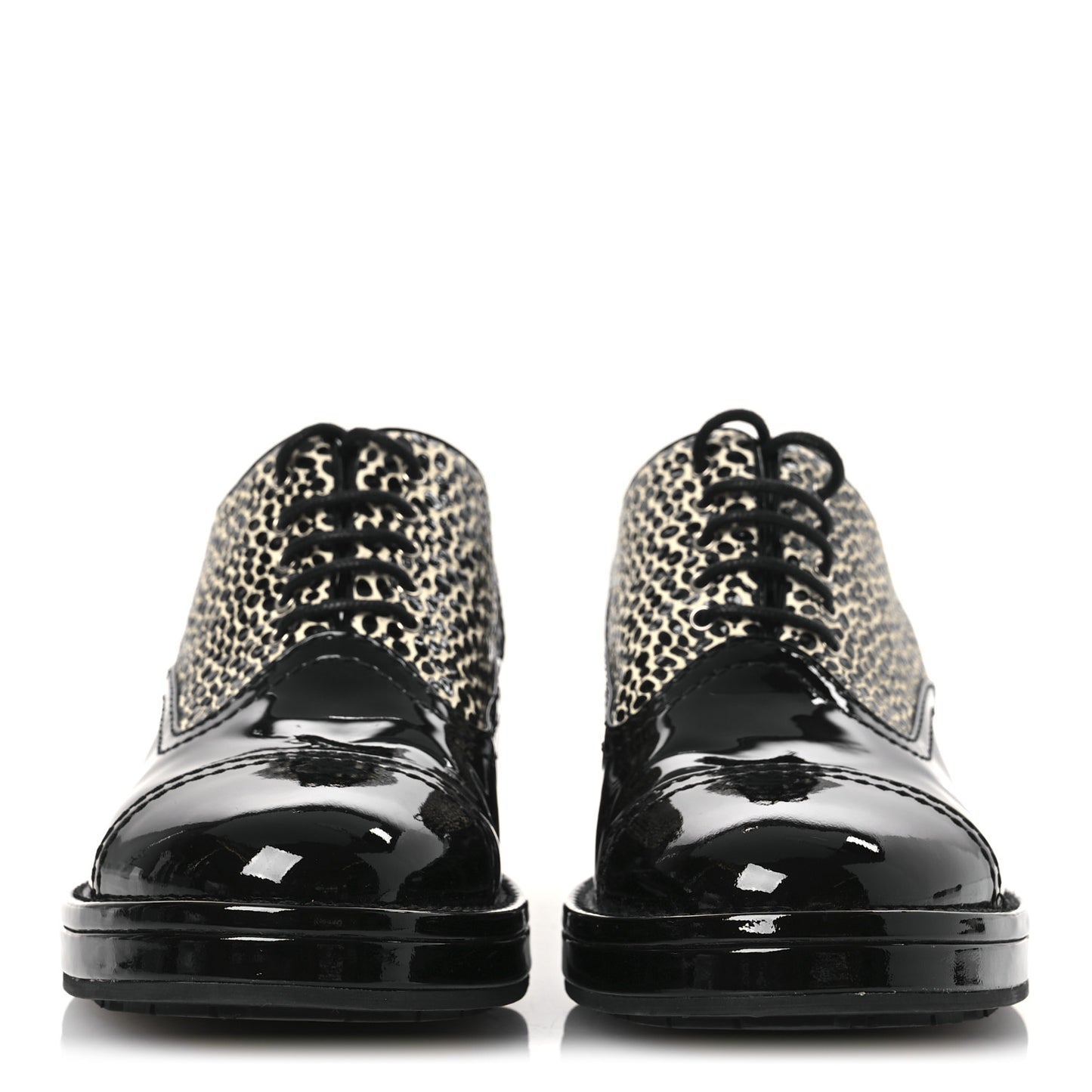 Patent CC Lace Up Oxfords 38.5 Black White