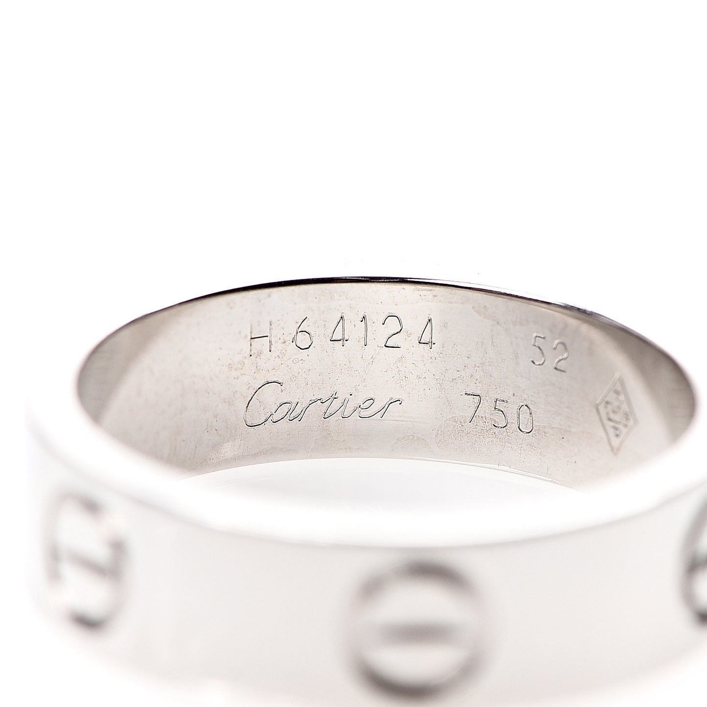 18K White Gold 5.5mm LOVE Ring 52 6