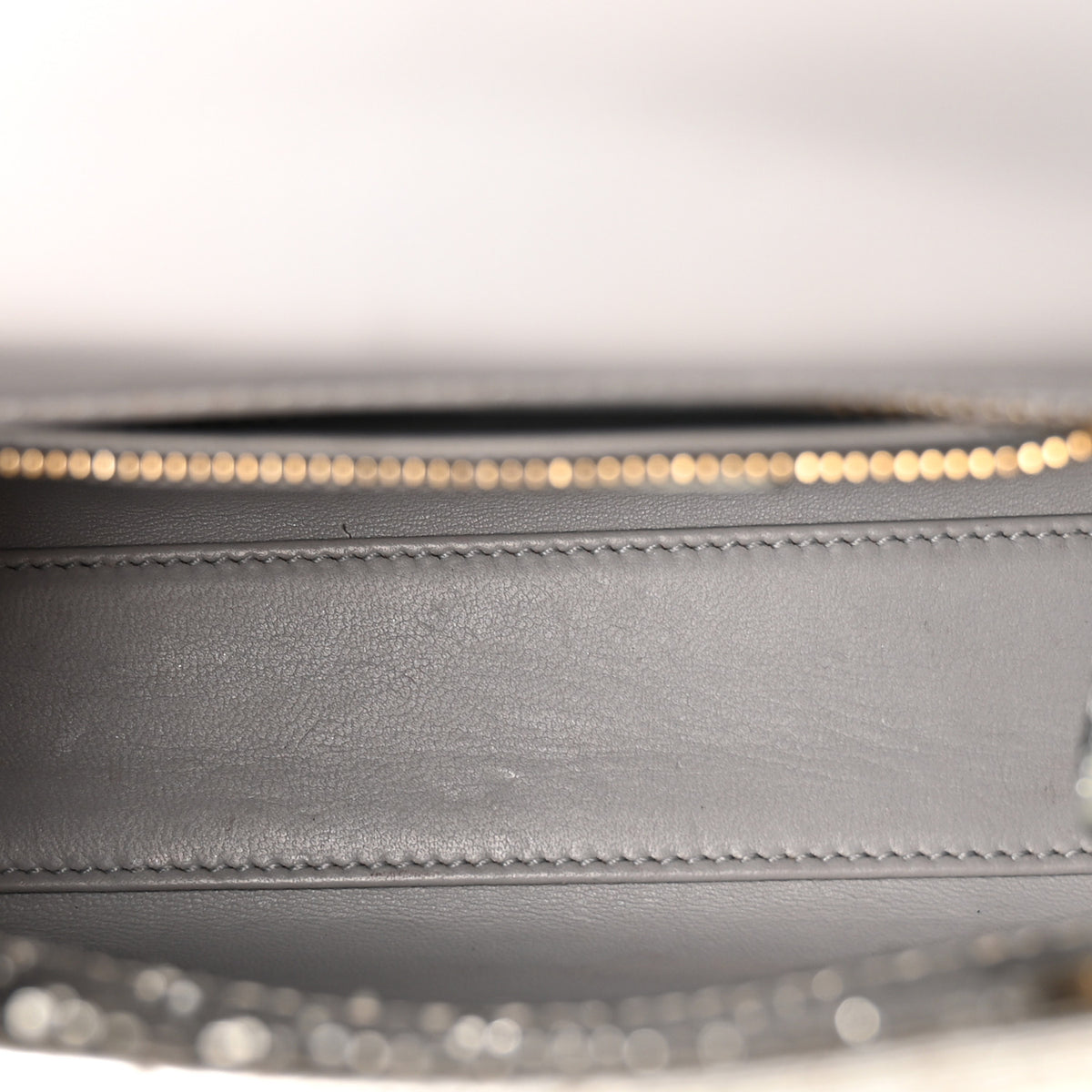 Metallic Snakeskin Mini Lady Dior Silver