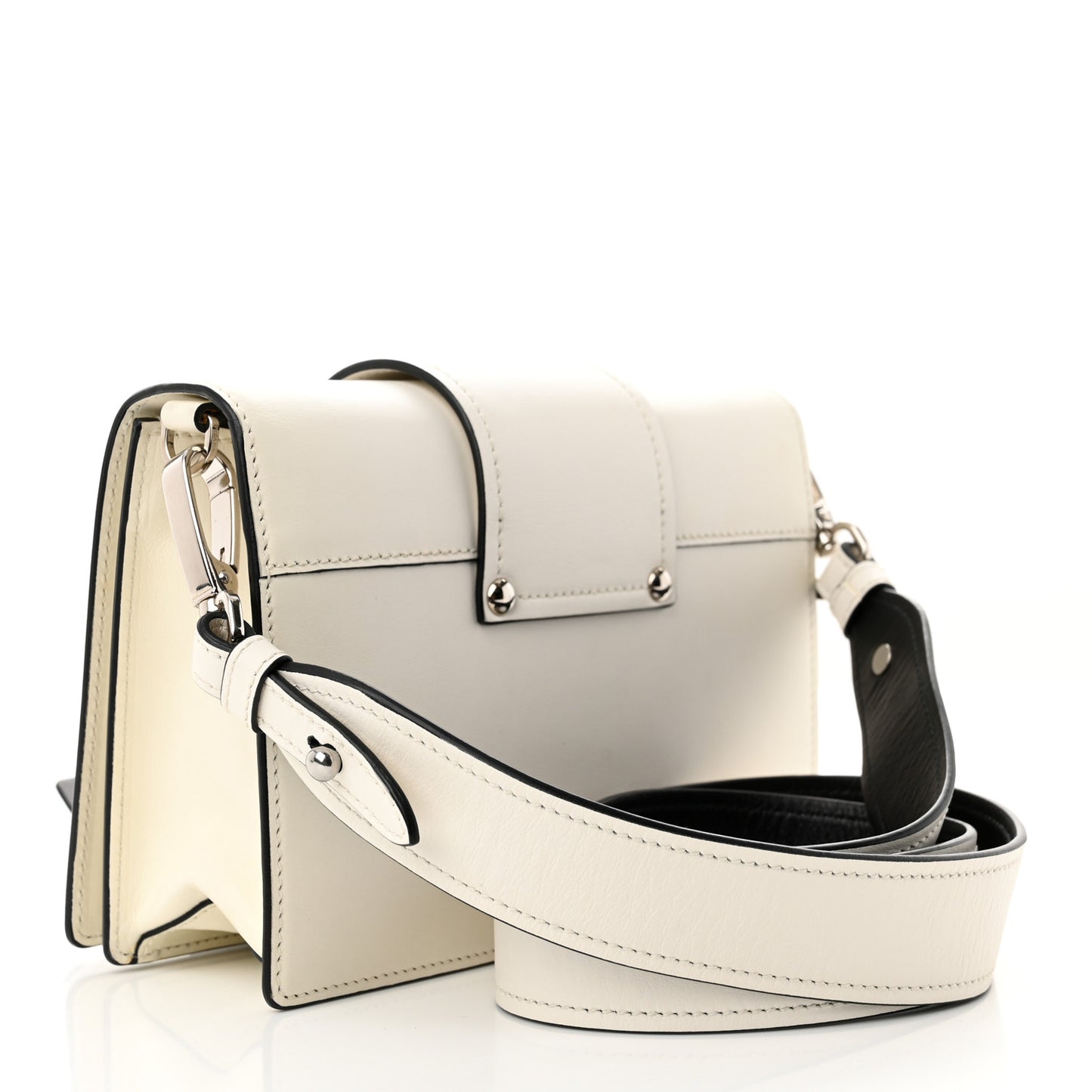 City Calf Plex Ribbon Bag White Black