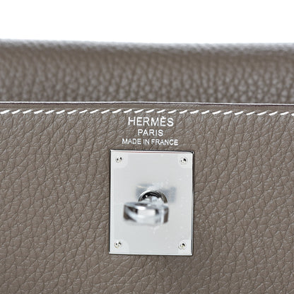 Hermes Taurillon Clemence Kelly Ado Backpack Etoupe 6 of 21