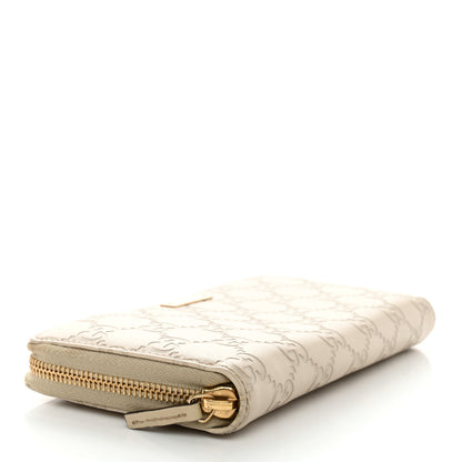 Gucci Guccissima Margaux Calfskin Metal Bar Zip Around Wallet White 4 of 14