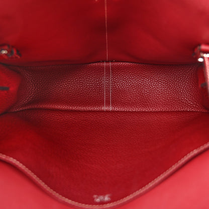 Hermes Taurillon Clemence Halzan 31 GM Rouge H 5 of 13