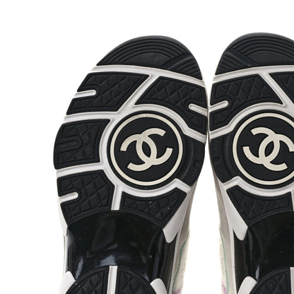 Chanel Wool Suede Calfskin CC Sneakers 38 Multicolor 6 of 9