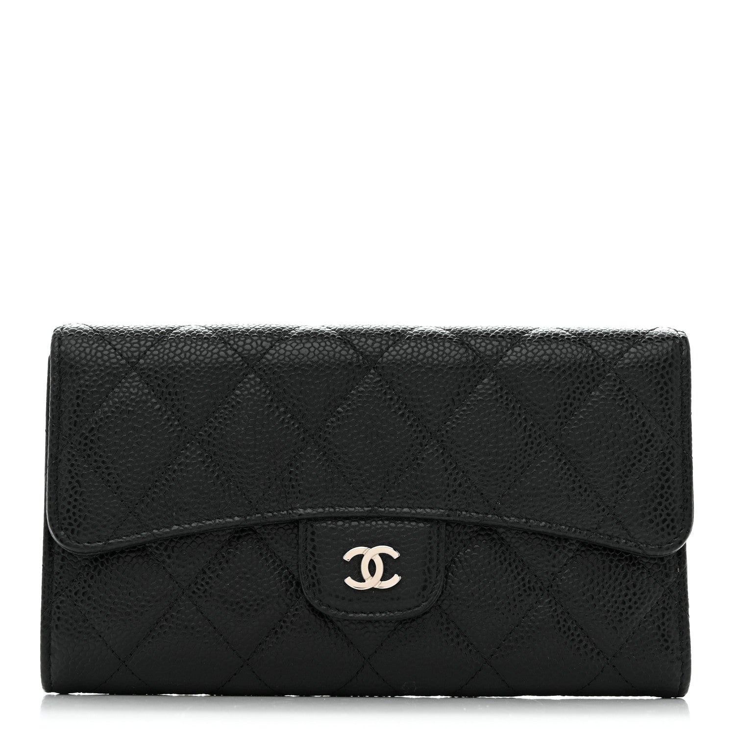 Chanel Caviar Quilted Long Flap Wallet Black 1 of 9