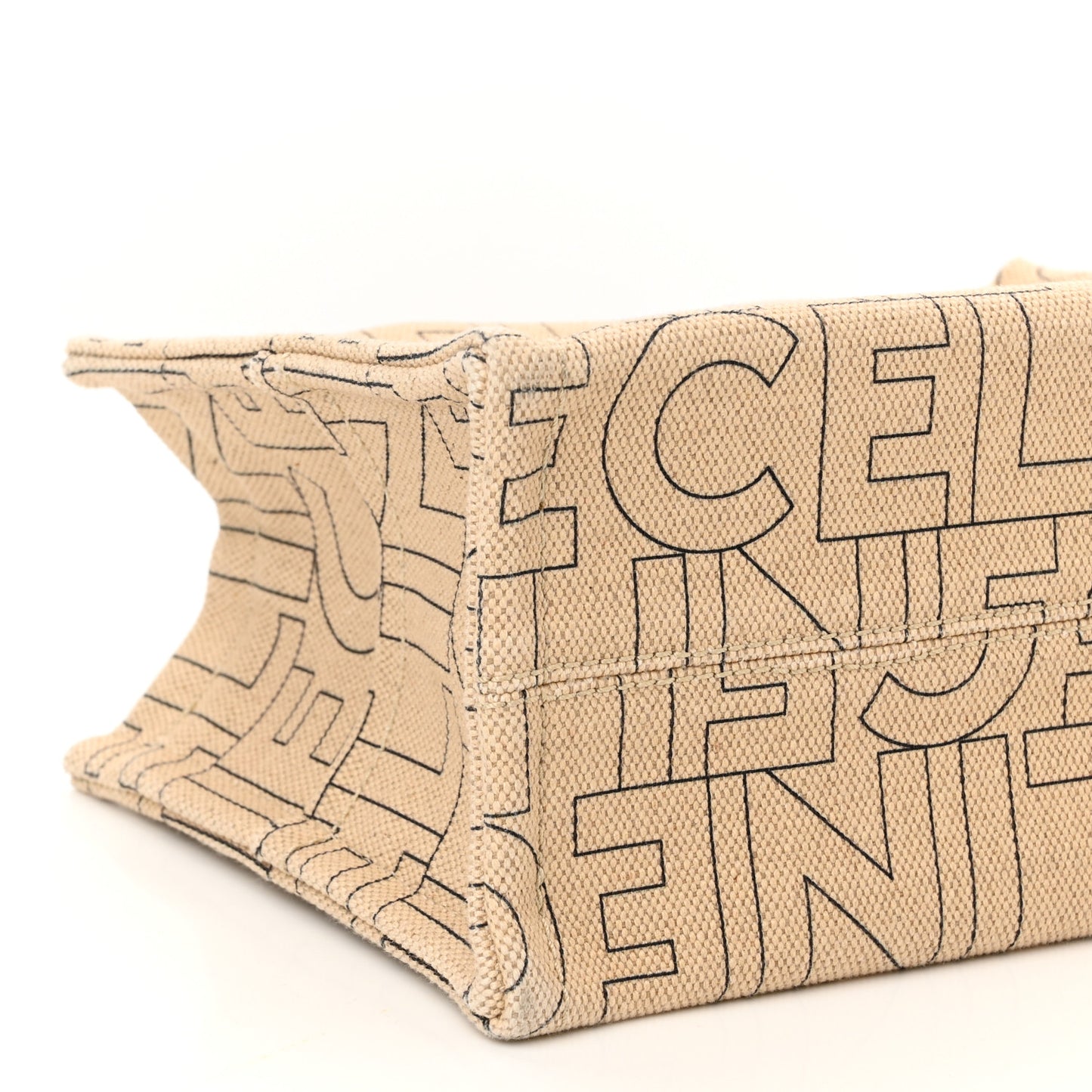 Canvas Calfskin All Over Print Small Cabas Thais Natural Tan
