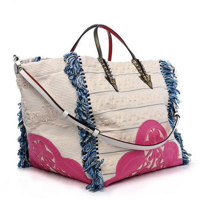 Christian Louboutin Cotton Embroidered Portugaba Tote Ivory Multi 2 of 4