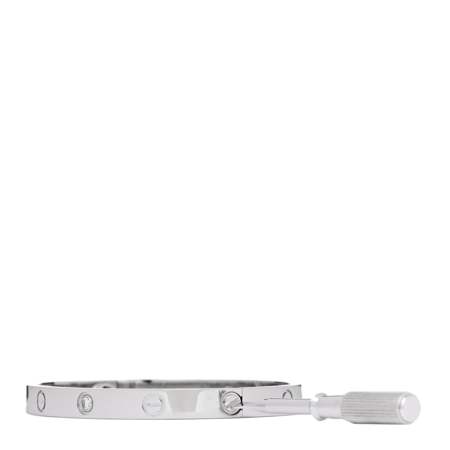 18K White Gold 4 Diamond Love Bracelet 18