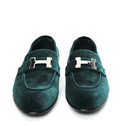 Hermes Velvet Womens Paris Loafers 36 Vert Fonce 3 of 10