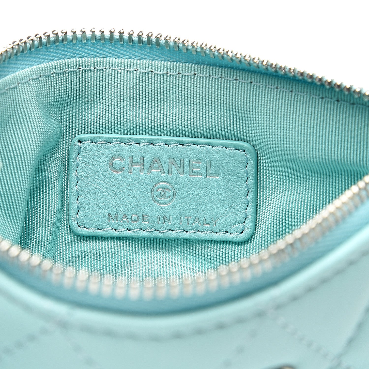Chanel Lambskin Quilted Small Cosmetic Case Light Blue 5 of 7