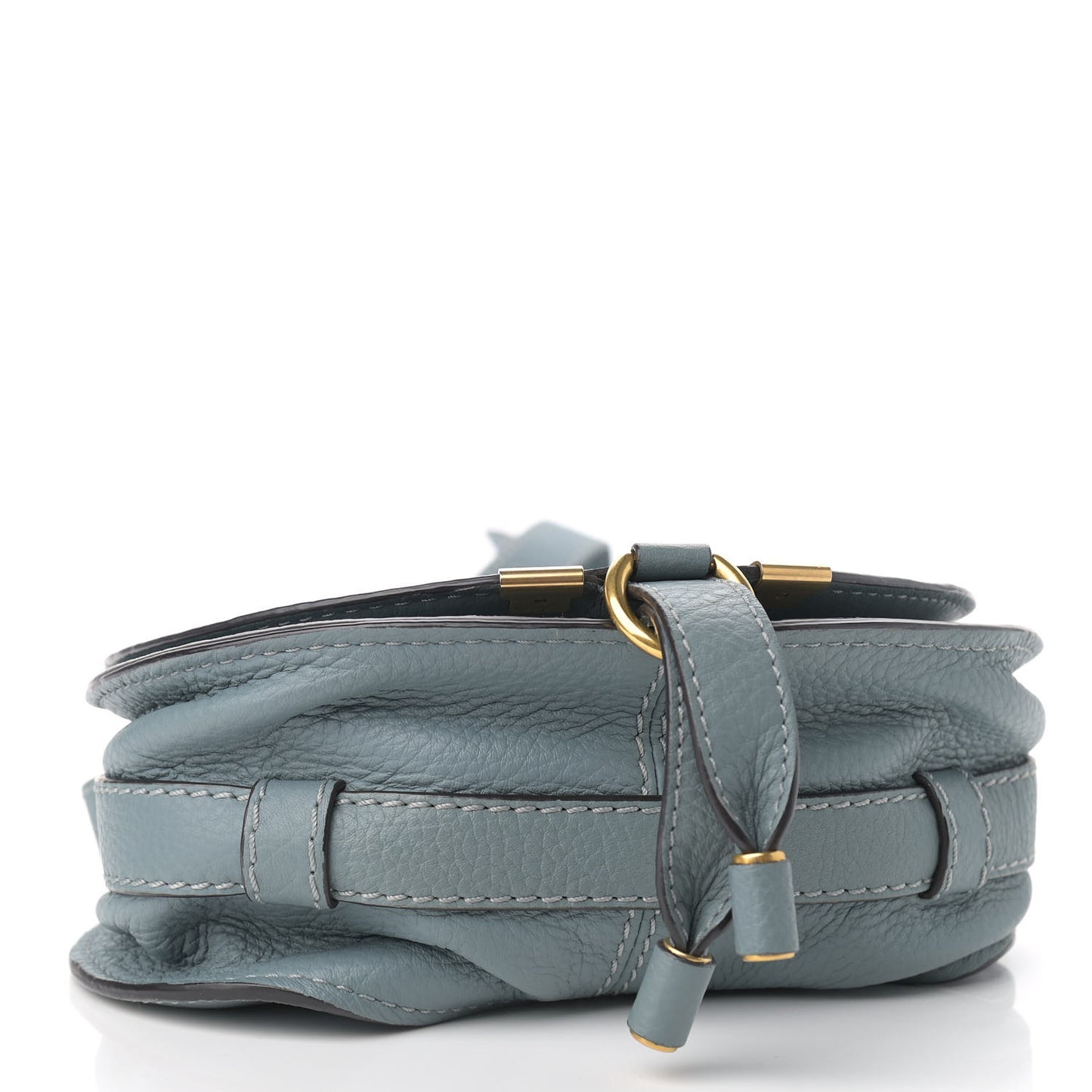 Calfskin Mini Marcie Round Crossbody Bag Rainy Blue