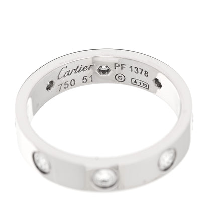 Cartier 18K White Gold 8 Diamond 4mm Wedding Band LOVE Ring 51 5.75 4 of 4
