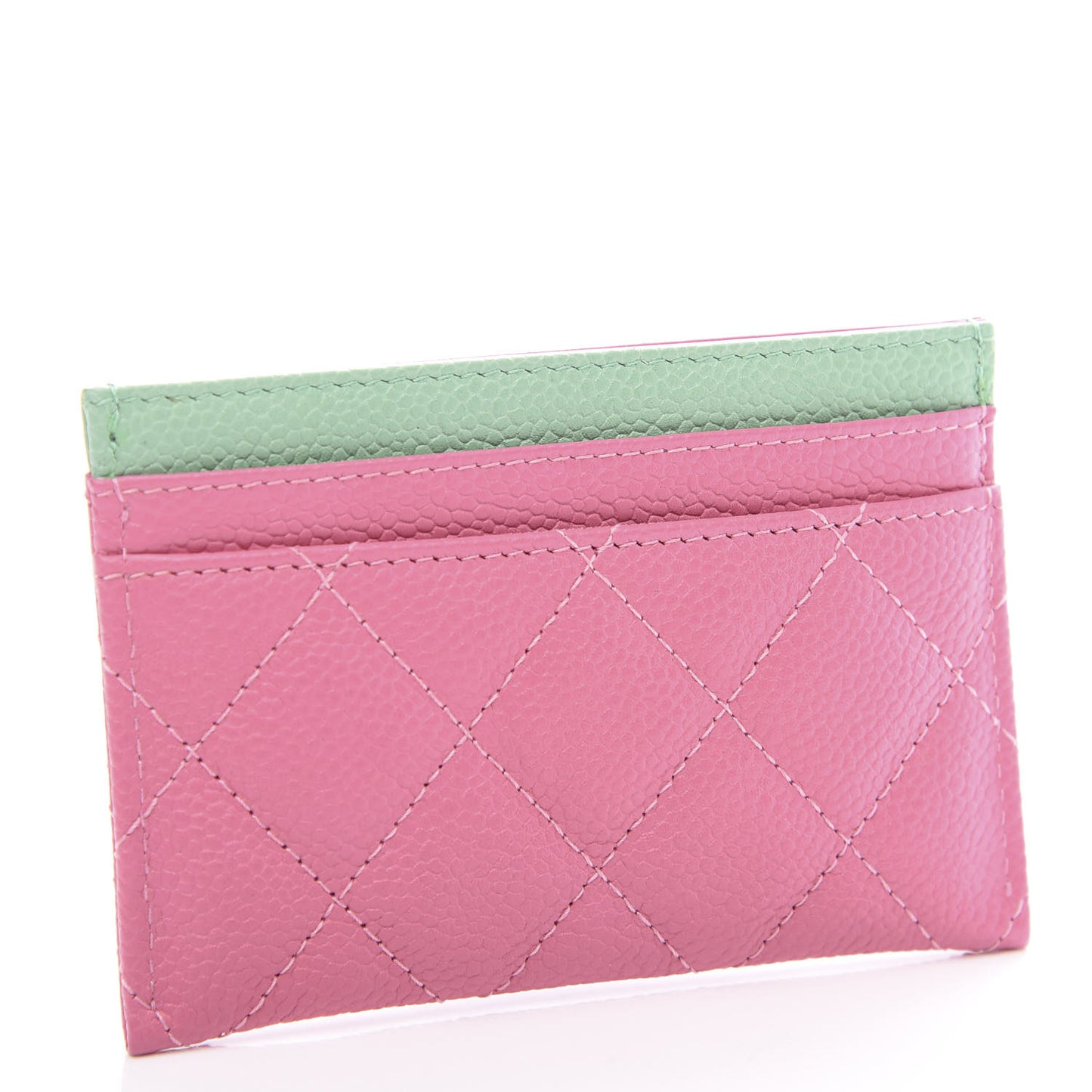 Caviar Quilted CC Filigree Card Holder Pink Blue Green