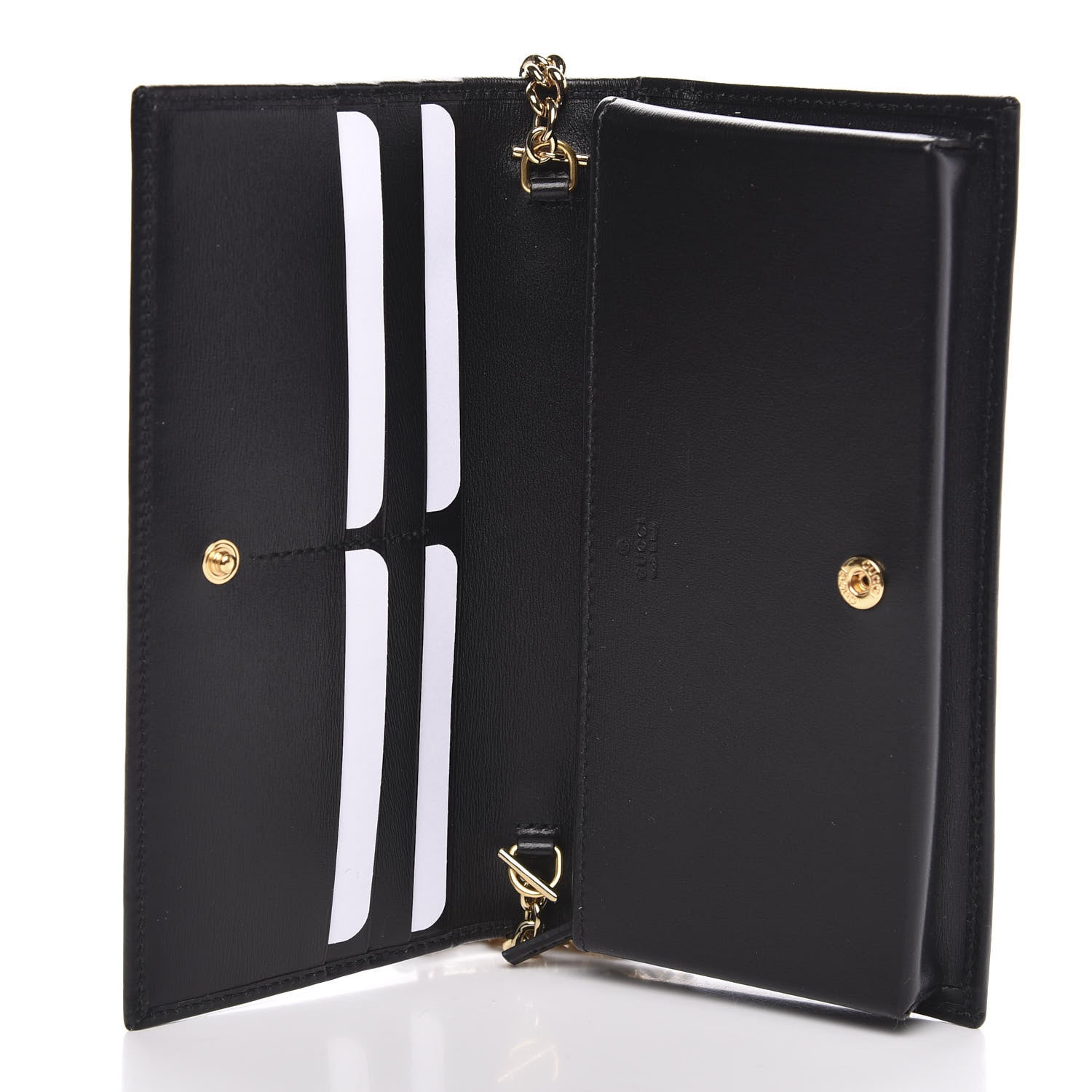 Gucci Boarded Plutone Calfskin Horsebit 1955 Wallet On Chain Black 6 of 10