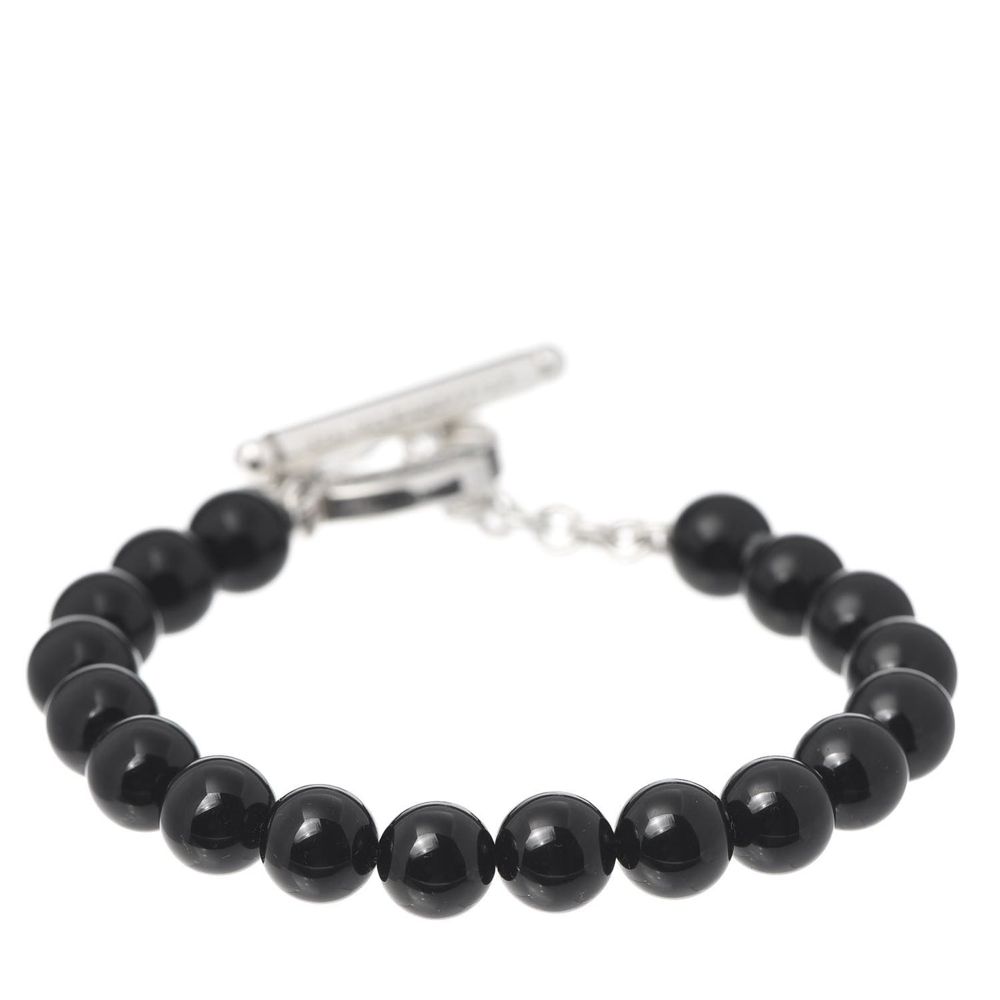 Sterling Silver Black Onyx Bead Toggle Bracelet