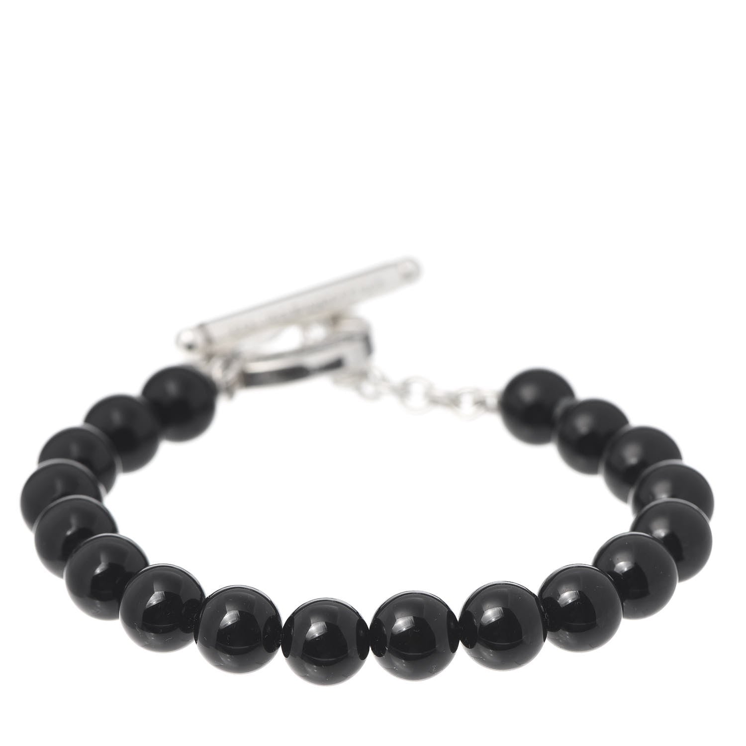 Tiffany Sterling Silver Black Onyx Bead Toggle Bracelet 3 of 4