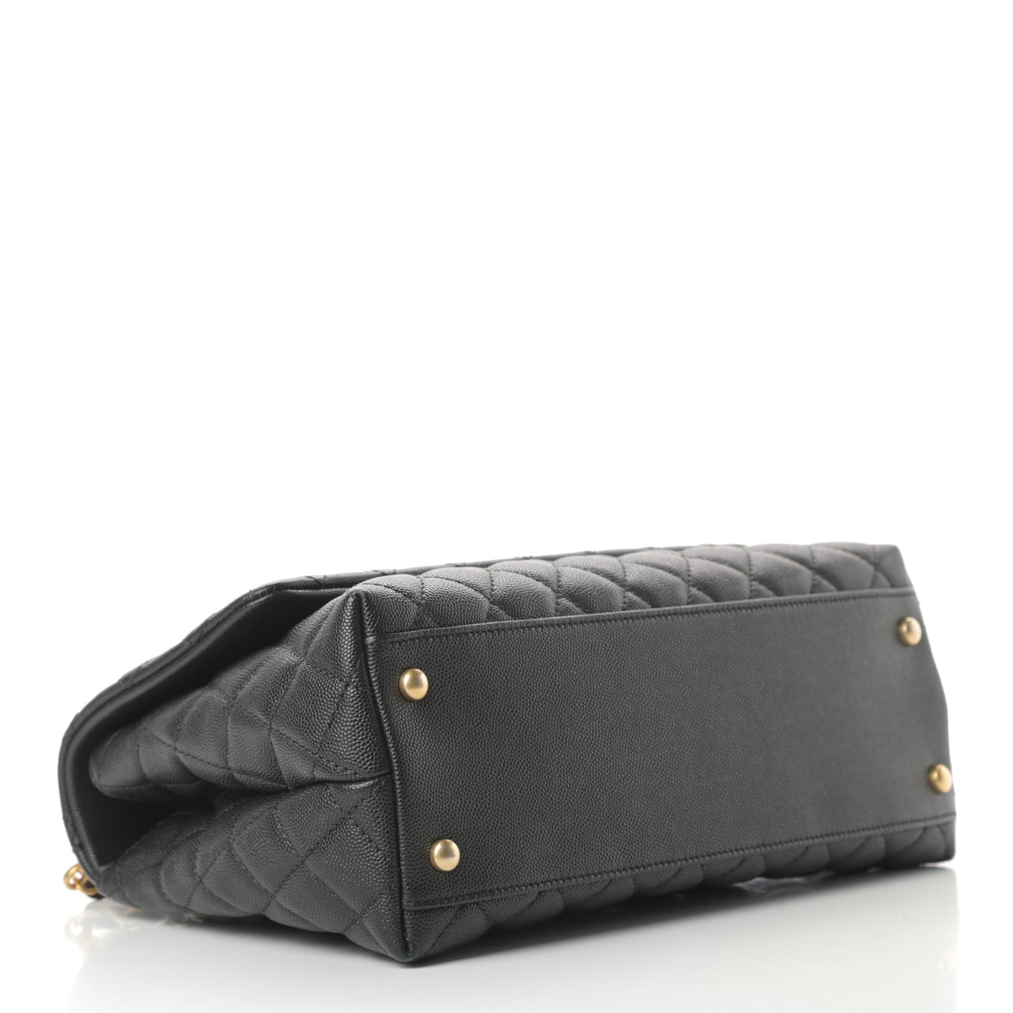 Caviar Quilted Small Coco Handle Flap Black