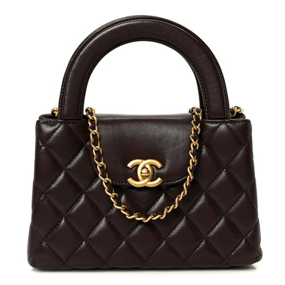 Chanel Shiny Aged Calfskin Quilted Nano Kelly Shopper Dark Brown 1 of 10