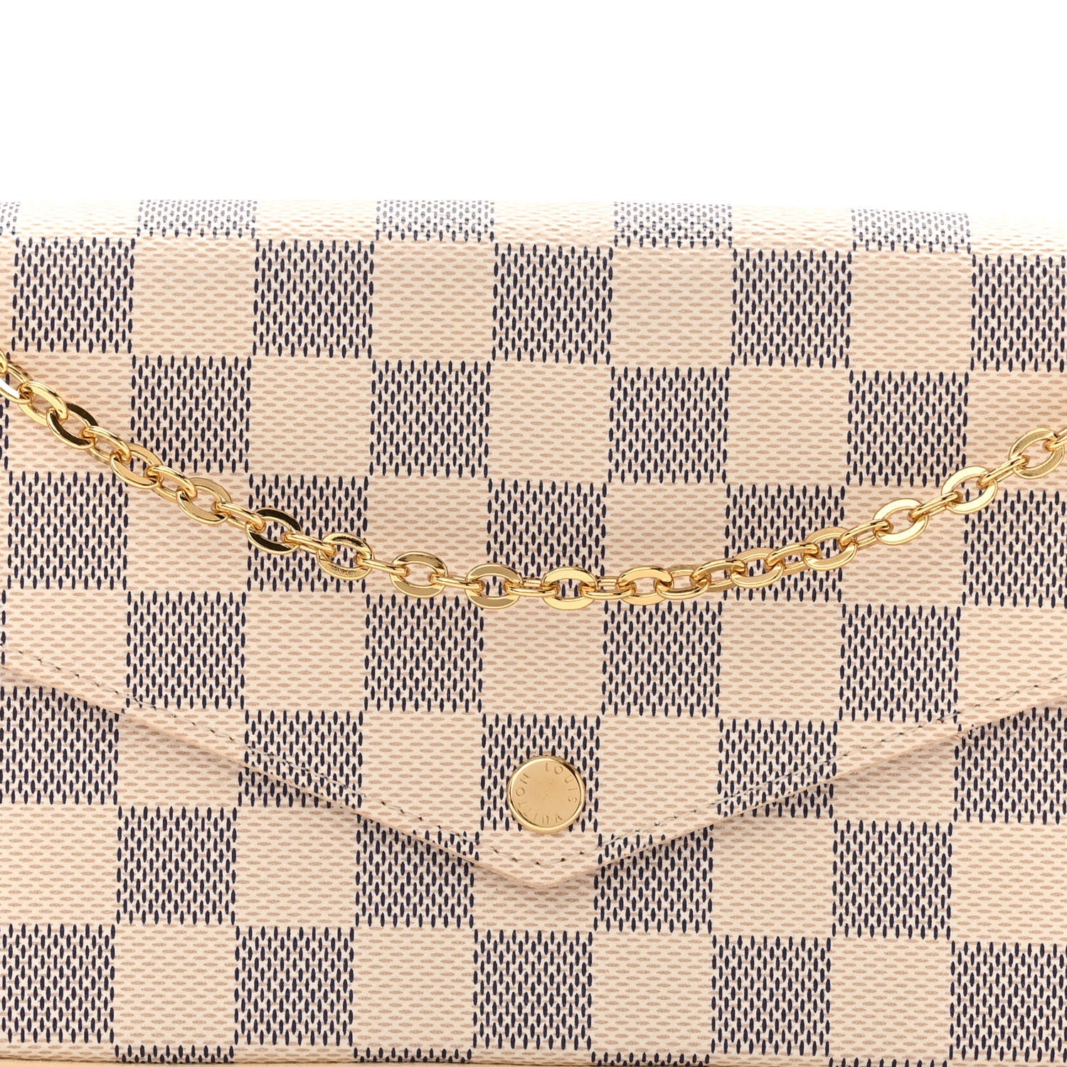 Louis Vuitton Damier Azur Pochette Felicie Chain Wallet Rose Ballerine 8 of 10