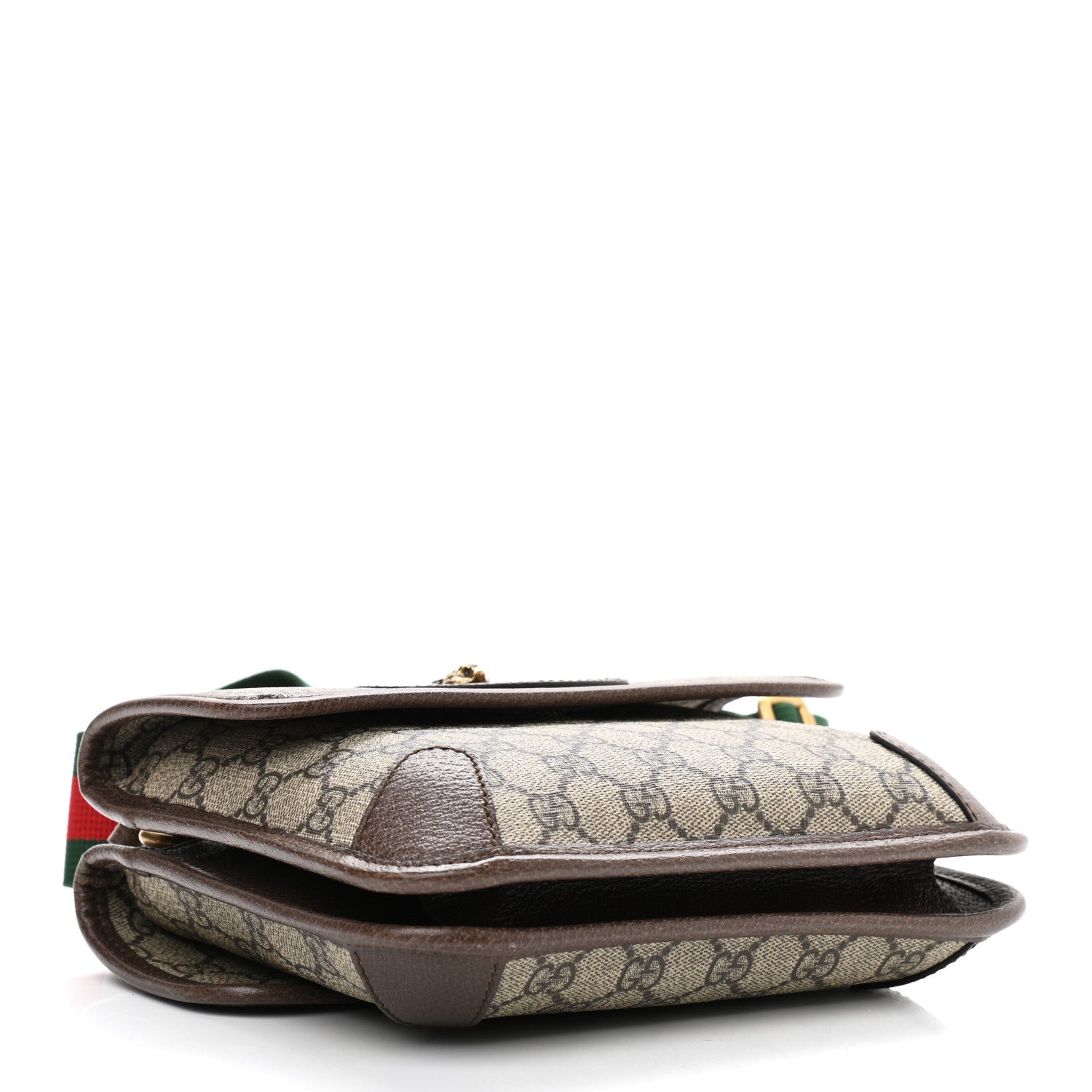 Gucci GG Supreme Monogram Web Small Neo Vintage Double Flap Messenger Bag Beige New Acero 4 of 11