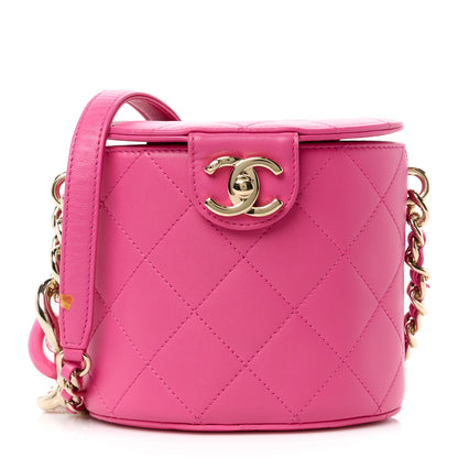 Chanel Lambskin Resin Elegant Chain Vanity Case Dark Pink 1 of 16