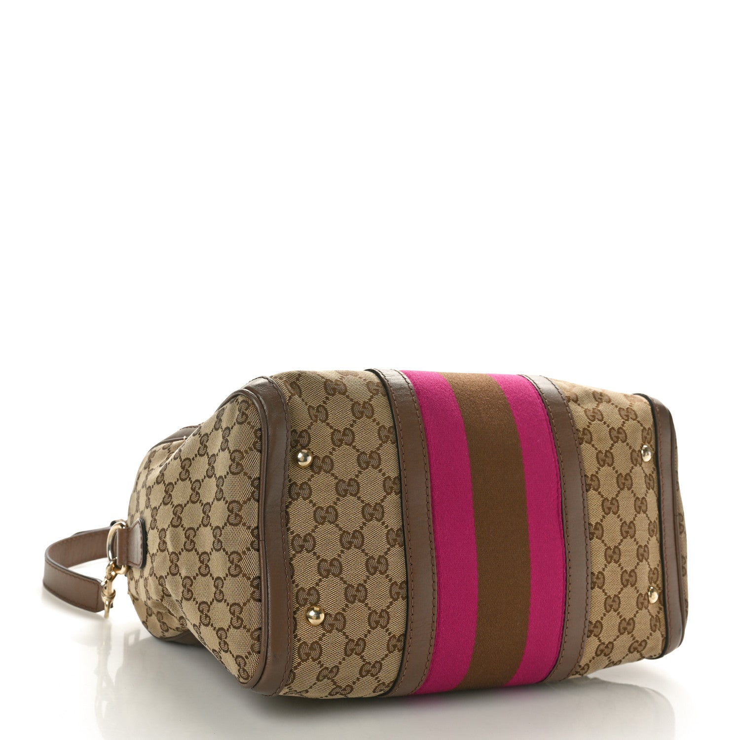 Gucci Monogram Vintage Web Medium Boston Purple Brown 4 of 13