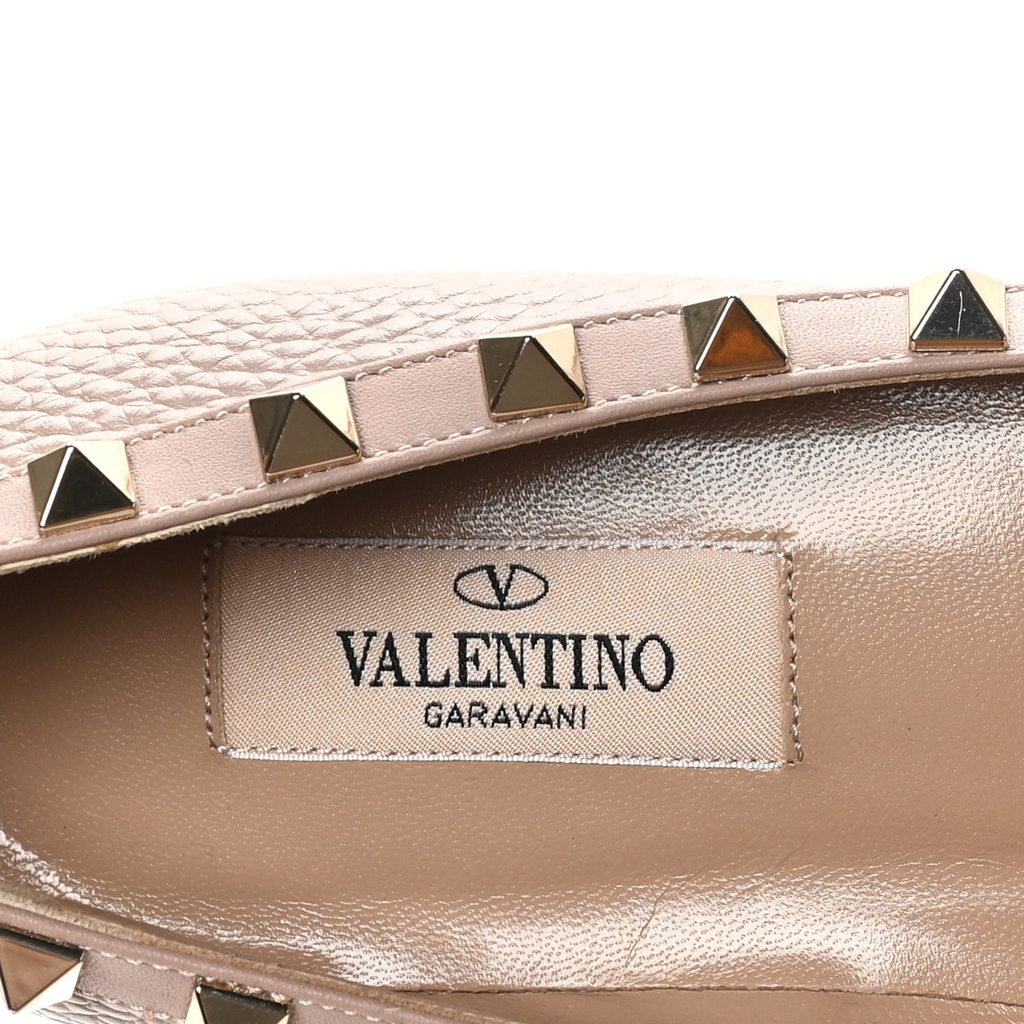 Nappa Rockstud Ballerina Flats 36 Poudre