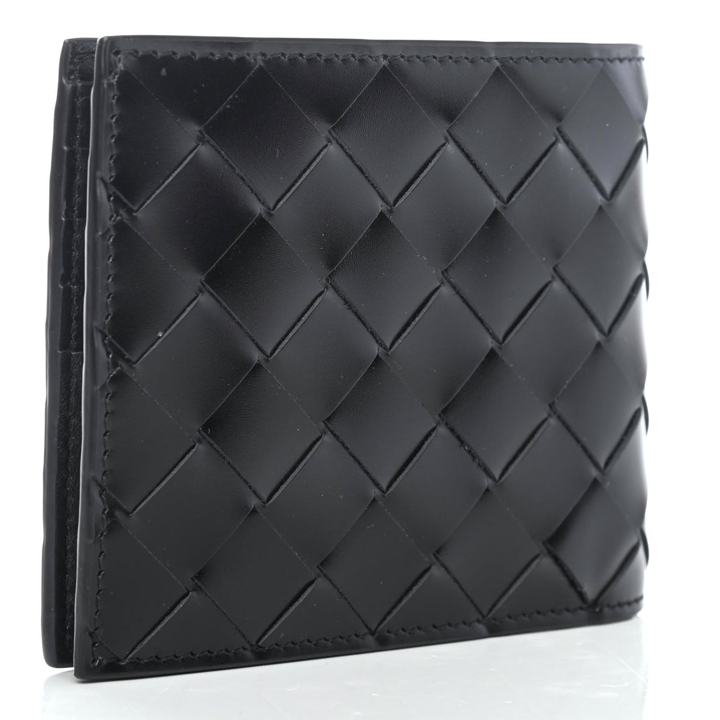Nappa Maxi Intrecciato Bi-Fold Wallet Black