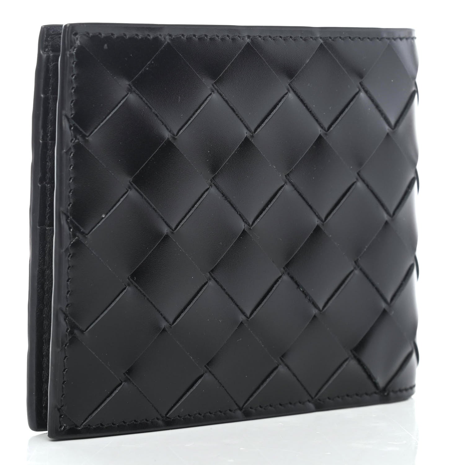 Bottega Veneta Nappa Maxi Intrecciato Bi-Fold Wallet Black 2 of 4