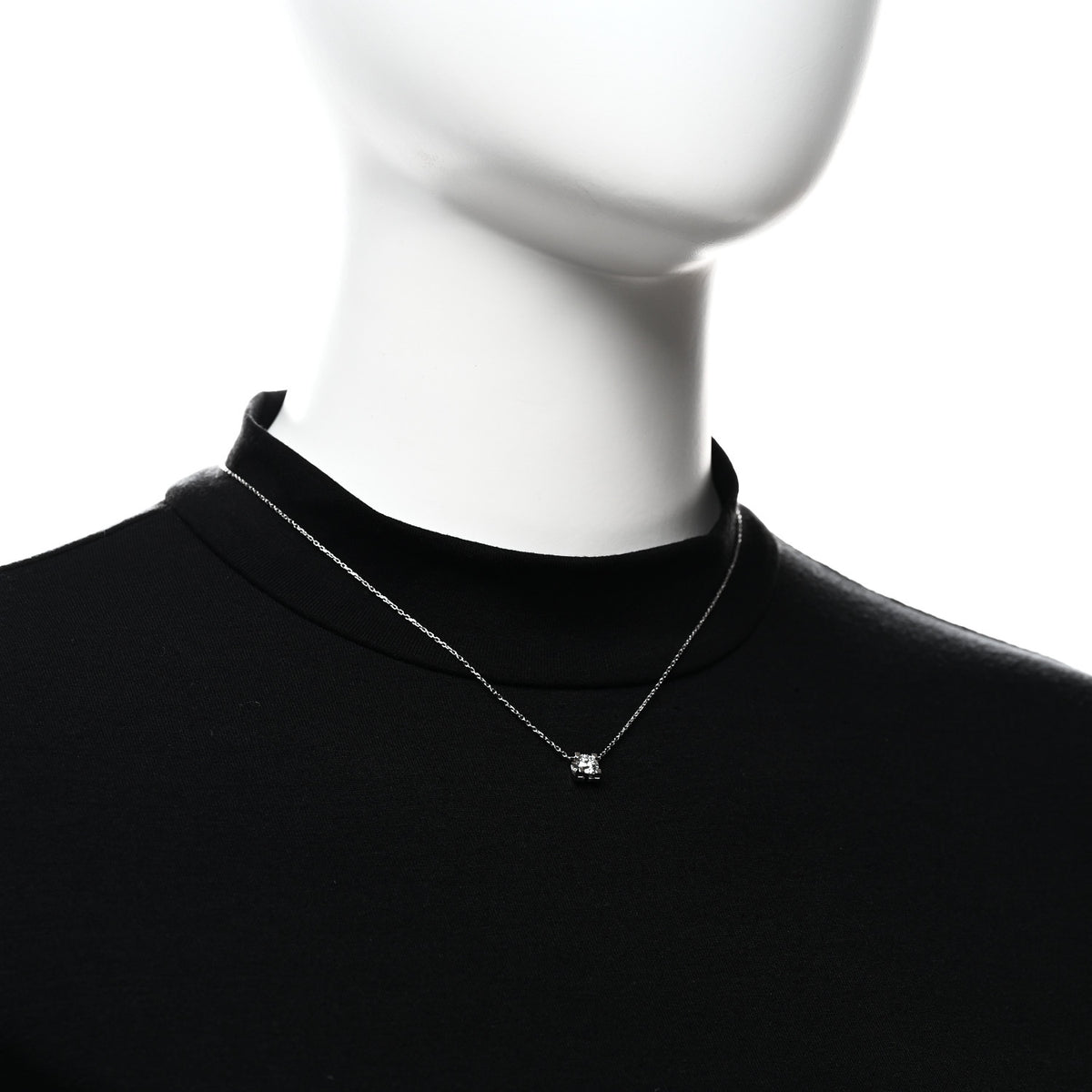 Cartier 18K White Gold Diamond .57ct Solitaire 1895 Pendant Necklace 2 of 6